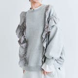 モクグレー | 裏起毛ラッフルスウェットプルオーバー 裏起毛 長袖 | kirakiraShop 