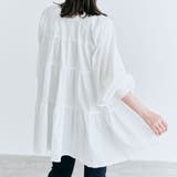 オフホワイト | 3wayバックティアードチュニックブラウス 2サイズ 体型カバー | kirakiraShop