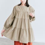 ベージュ | 3wayバックティアードチュニックブラウス 2サイズ 体型カバー | kirakiraShop