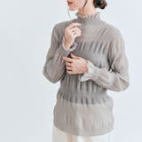 グレー | シャーリングシフォンブラウス 3サイズ 二の腕隠し | kirakiraShop