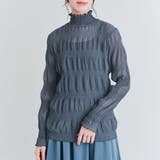 チャコール | シャーリングシフォンブラウス 3サイズ 二の腕隠し | kirakiraShop