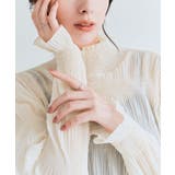 シャーリングシフォンブラウス 3サイズ 二の腕隠し | kirakiraShop | 詳細画像7