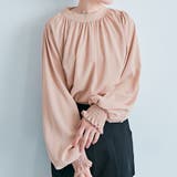 ピンクベージュ | スタンドカラーギャザーブラウス 2サイズ シャツ | kirakiraShop