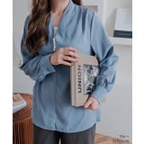 パールVネックブラウス シャツ シフォン | kirakiraShop  | 詳細画像15 