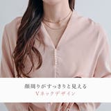パールVネックブラウス シャツ シフォン | kirakiraShop  | 詳細画像20 