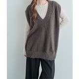 深Vネックシャギーニットベスト トップス ベスト | kirakiraShop  | 詳細画像16 