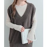 深Vネックシャギーニットベスト トップス ベスト | kirakiraShop  | 詳細画像17 