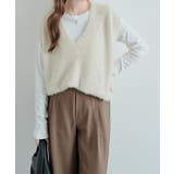 深Vネックシャギーニットベスト トップス ベスト | kirakiraShop  | 詳細画像8 