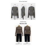 マルチボーダーハイネックリブニット トップス リブニット | kirakiraShop  | 詳細画像22 