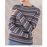 マルチボーダーハイネックリブニット トップス リブニット | kirakiraShop  | 詳細画像9 