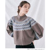 ノルディック柄ハイネックショートニット ニットトップス カラーニット | kirakiraShop  | 詳細画像15 