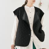ブラック | 2wayキルティングオーバーベスト トップス アウター | kirakiraShop