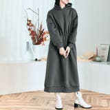 チャコール | 2way裏起毛パーカーワンピース パーカーワンピース スウェットワンピース | kirakiraShop 