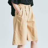 ベージュ | コットンリネンタックハーフパンツ 2サイズ ボトムス | kirakiraShop