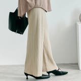 グレージュ | 柔暖リブニットワイドパンツ ボトムス ワイドパンツ | kirakiraShop 