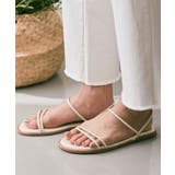 オフホワイト | ストラップフラットサンダル レディース ぺたんこサンダル | kirakiraShop