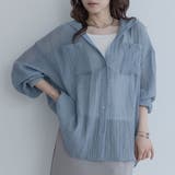 ブルー | 【maviru】フード付きシアーブラウス シアーシャツ シアーパーカー | kirakiraShop 