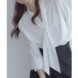 ギャザースリーブボウタイリボンブラウス 長袖 シャーリング | kirakiraShop | 詳細画像10