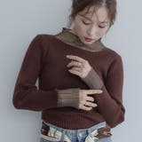 ブラウン | 【maviru】シアードッキングリブニット シアー ドッキング | kirakiraShop