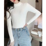 ハイネックリブニット トップス リブニット | kirakiraShop  | 詳細画像17 