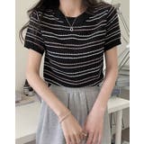 配色ボーダーサマーニットトップス トップス サマーニット | kirakiraShop | 詳細画像3