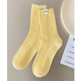 イエロー | タグ配色ラインソックス 小物 靴下 | kirakiraShop 