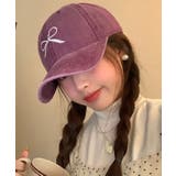 リボン刺繍ガーリーキャップ キャップ ベースボールキャップ | kirakiraShop | 詳細画像4