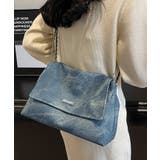 ブルー | フェイクレザーチェーンショルダーバッグ 鞄 かばん | kirakiraShop