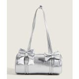 シルバー | リボンラウンドボストンバッグ 小物 雑貨 | kirakiraShop