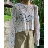 【SHOPLIST限定】ハート透かし編みロングスリーブニット トップス ニット | kirakiraShop | 詳細画像13