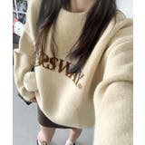 クリーム | 【SHOPLIST限定】ロゴクルーネックニットプルオーバー トップス ニット | kirakiraShop