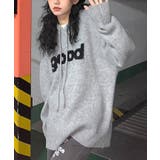 グレー | ビッグロゴニットフーディートップス トップス ニット | kirakiraShop