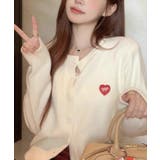 ハートワッペンニットカーディガン 2色 トップス | kirakiraShop | 詳細画像5