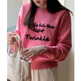 ピンク | ラウンドネックメッセージニットトップス トップス ニット | kirakiraShop