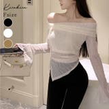 サイドギャザーオフショルダーレーストップス トップス カットソー | kirakiraShop | 詳細画像1