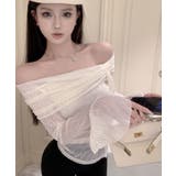 サイドギャザーオフショルダーレーストップス トップス カットソー | kirakiraShop | 詳細画像14