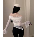 サイドギャザーオフショルダーレーストップス トップス カットソー | kirakiraShop | 詳細画像19