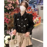 襟付きギャザーリボンブラウス トップス ブラウス | kirakiraShop | 詳細画像2