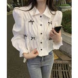 襟付きギャザーリボンブラウス トップス ブラウス | kirakiraShop | 詳細画像12