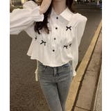 襟付きギャザーリボンブラウス トップス ブラウス | kirakiraShop | 詳細画像13