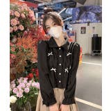 襟付きギャザーリボンブラウス トップス ブラウス | kirakiraShop | 詳細画像3