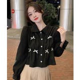 襟付きギャザーリボンブラウス トップス ブラウス | kirakiraShop | 詳細画像5