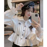 襟付きギャザーリボンブラウス トップス ブラウス | kirakiraShop | 詳細画像7