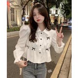 襟付きギャザーリボンブラウス トップス ブラウス | kirakiraShop | 詳細画像8