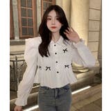 襟付きギャザーリボンブラウス トップス ブラウス | kirakiraShop | 詳細画像9