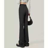 バックファスナーハイウエストブーツカットパンツ ワイドパンツ ロング | kirakiraShop | 詳細画像2