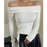 オフショルダーサイドギャザーリブカットソー ディース トップス | kirakiraShop  | 詳細画像11 
