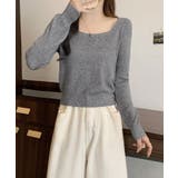スクエアネックシンプルニットソー カットソー ニット | kirakiraShop | 詳細画像14