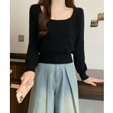 スクエアネックシンプルニットソー カットソー ニット | kirakiraShop | 詳細画像5