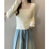 スクエアネックシンプルニットソー カットソー ニット | kirakiraShop | 詳細画像7